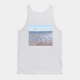 Flock of seagulls flying above the water Tank Top